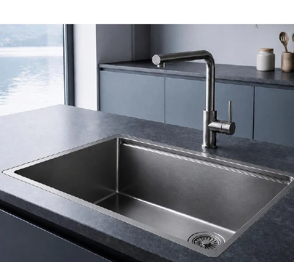 Workstation sink with preparation accessories